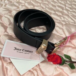 Juicy Couture Elegant Black Belt with Gold Accents